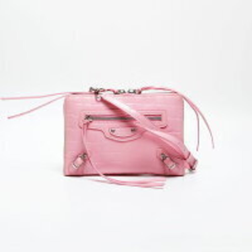 Balenciaga Neo City Shoulder Bag Embossed Leather Pink - Picture 2 of 13